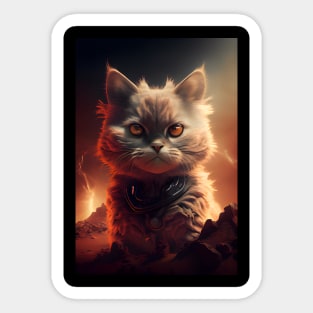 Explore the Cosmos with the Serious Cat from Mars Sticker